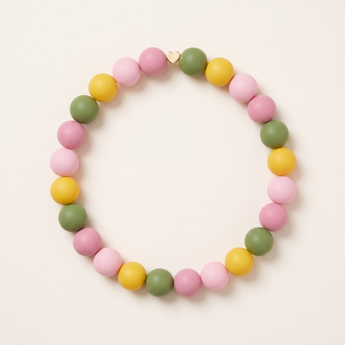 Gemmies Fall Candy beaded dog collar — olive, mustard and dusty rose silicone beads