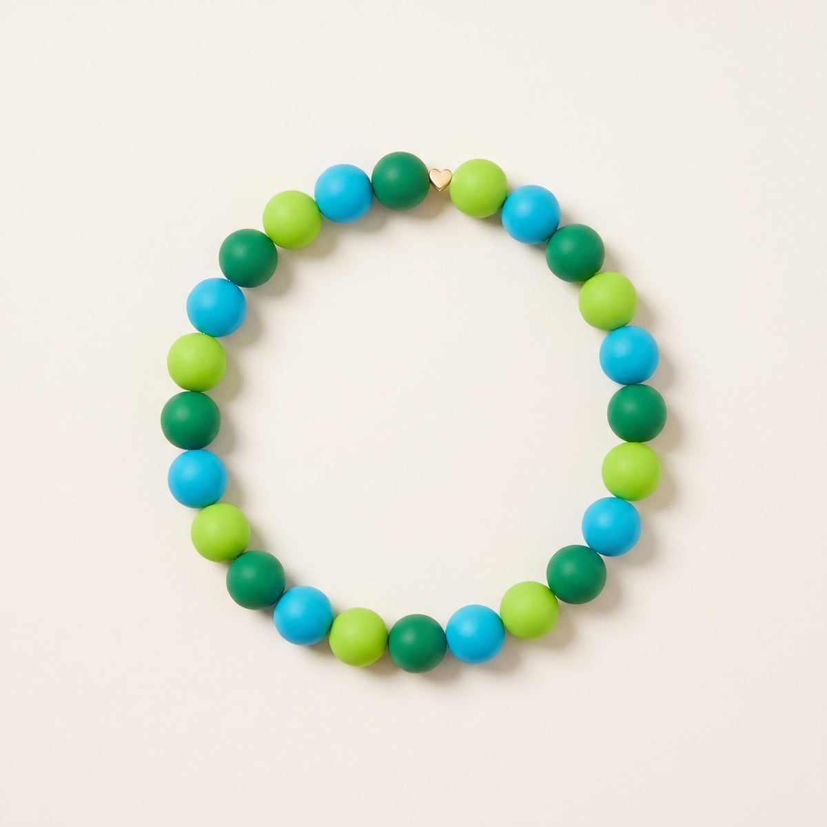 Gemmies Green Giggles beaded dog collar — lime, kelly green and teal silicone beads