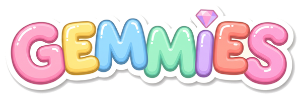 Gemmies logo (thick sticker outline)