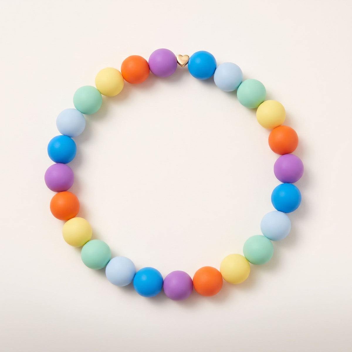 Gemmies Spring Candy beaded dog collar — pastel rainbow silicone beads